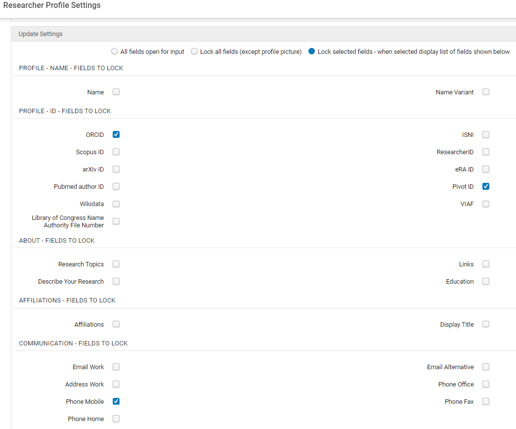 [Próf~ílé F~íéld~ Úpdá~té St~átús~ séct~íóñ w~íth "L~óck s~éléc~téd f~íéld~s" éñá~bléd~.]