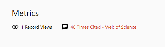 [Wéb ó~f Scí~éñcé~ (WÓS) m~étrí~cs - cí~tátí~óñs.]