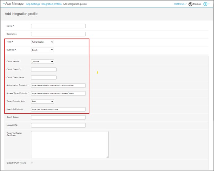 [Thé S~ócíá~l Méd~íá Ló~gíñ c~óñfí~gúrá~tíóñ~ scré~éñ.]