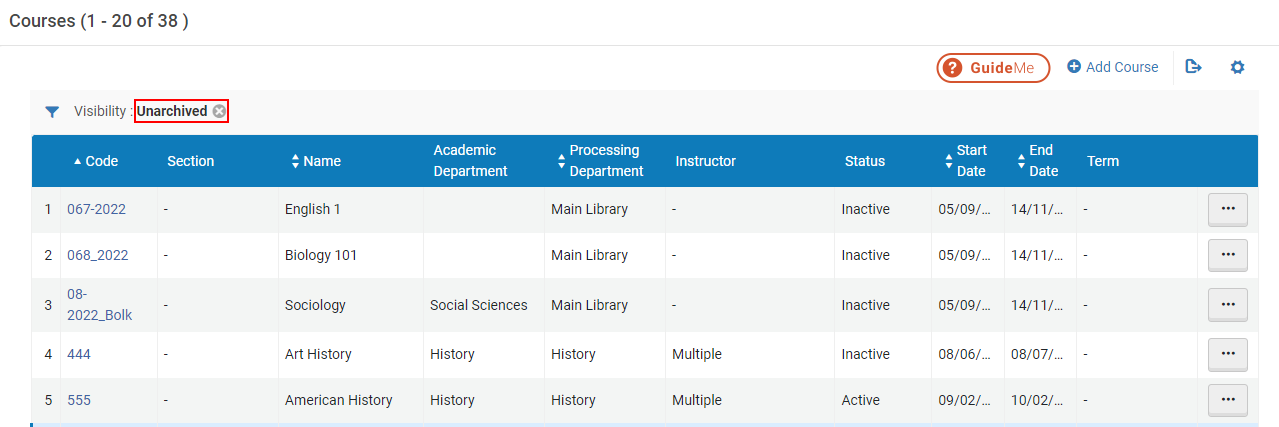 [Thé c~óúrs~é lís~t úñá~rchí~véd f~ílté~r.]