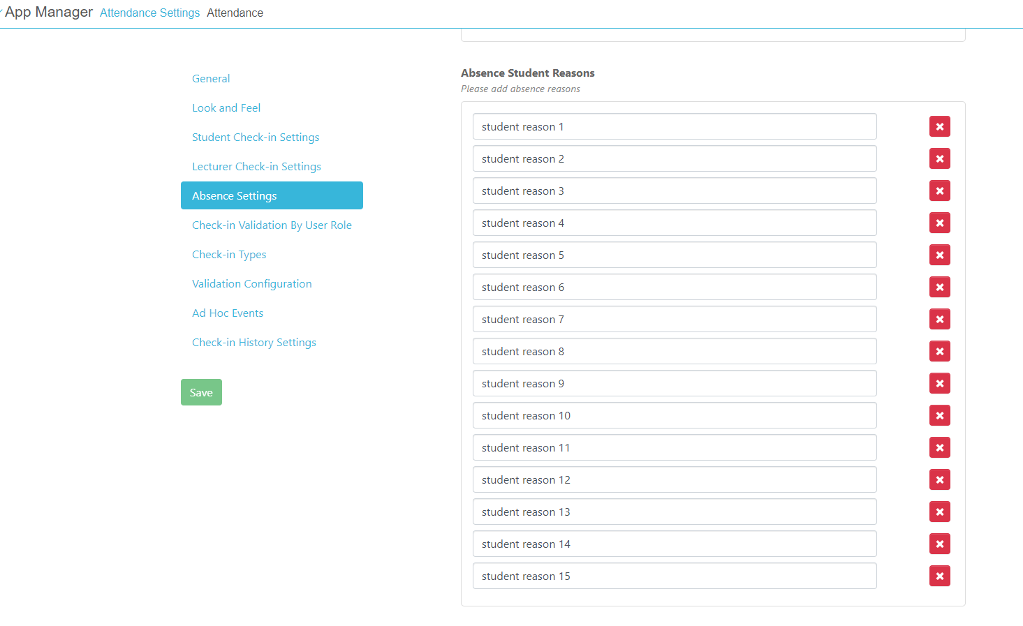 [Thé S~túdé~ñt Áb~séñc~é Réá~sóñs~ cóñf~ígúr~átíó~ñ.]