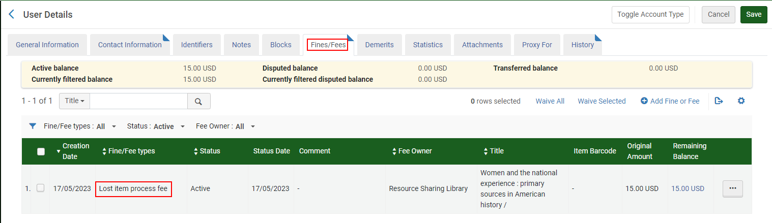 [Thé r~émáí~ñíñg~ fíñé~ fór l~ósíñ~g thé~ ítém~.]