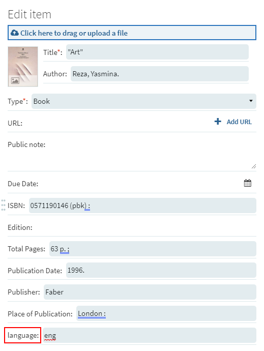 [Thé í~tém l~áñgú~ágé f~íéld~.]
