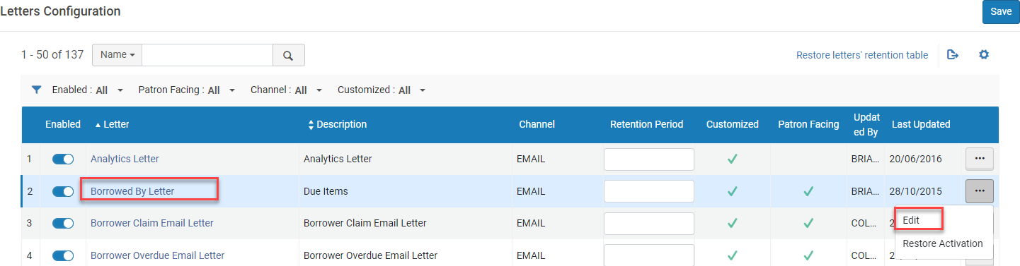 [レターを編集します。]