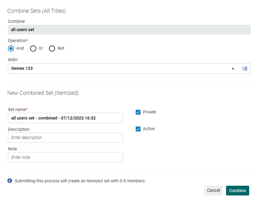 [“合并结果集”页面]