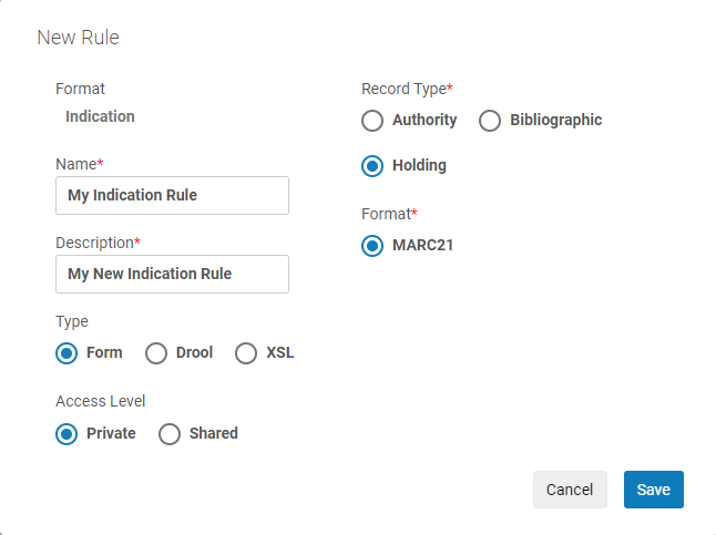 [保有レコードのフォームベースの表示ルール]