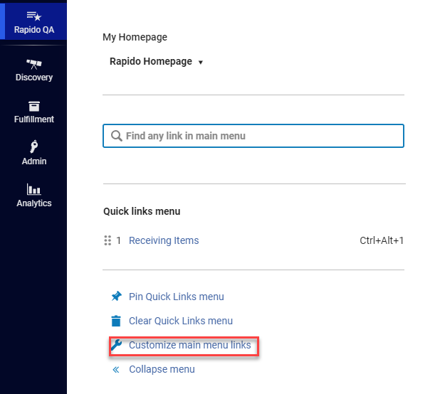 [Thé ó~ptíó~ñ tó c~ústó~mízé~ máíñ~ méñú~ líñk~s.]
