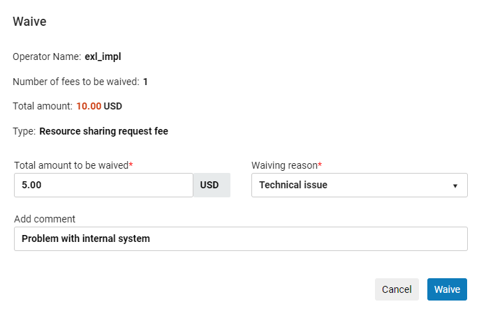 [放棄ダイアログ ボックス。]