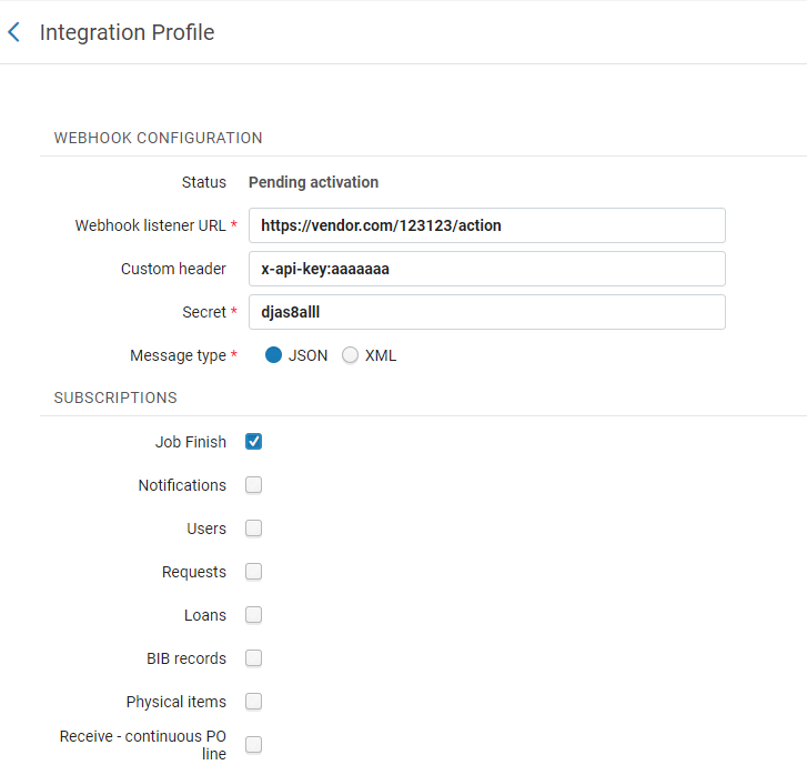 [統合プロファイルページでジョブ完了チェックボックスが有効になりました。]