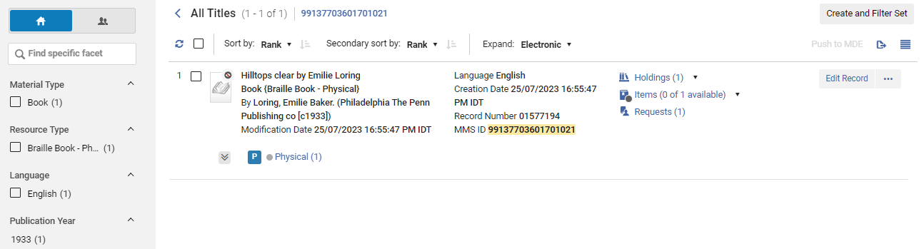 [すべてのタイトルの検索結果ページ。]