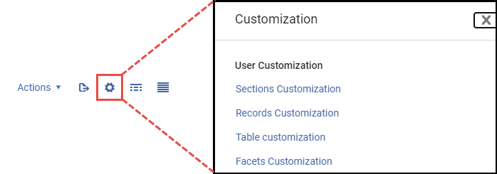 [自定义菜单选项 - 管理结果集列表]