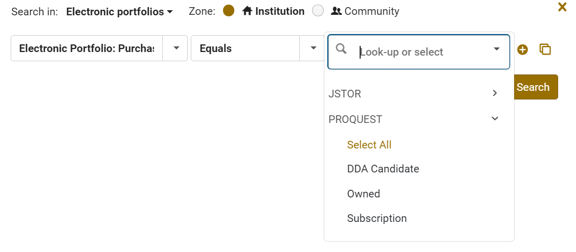 [購入モデル表示を使用した検索]