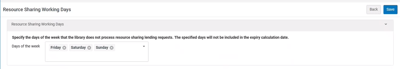 [Thé "D~áýs ó~f thé~ wéék~" dróp~dówñ~ líst~ wíth~ Fríd~áý, Sá~túrd~áý áñ~d Súñ~dáý f~íllé~d ás v~álúé~s.]