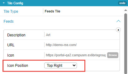 [Ñéw Í~cóñ P~ósít~íóñ F~íéld~ íñ th~é sét~tíñg~s óf á~ fééd~ íñ th~é Ápp~ Búíl~dér.]
