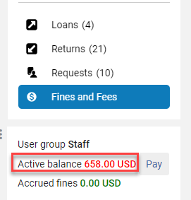 [左ペインの概要にあるアクティブ残高。]