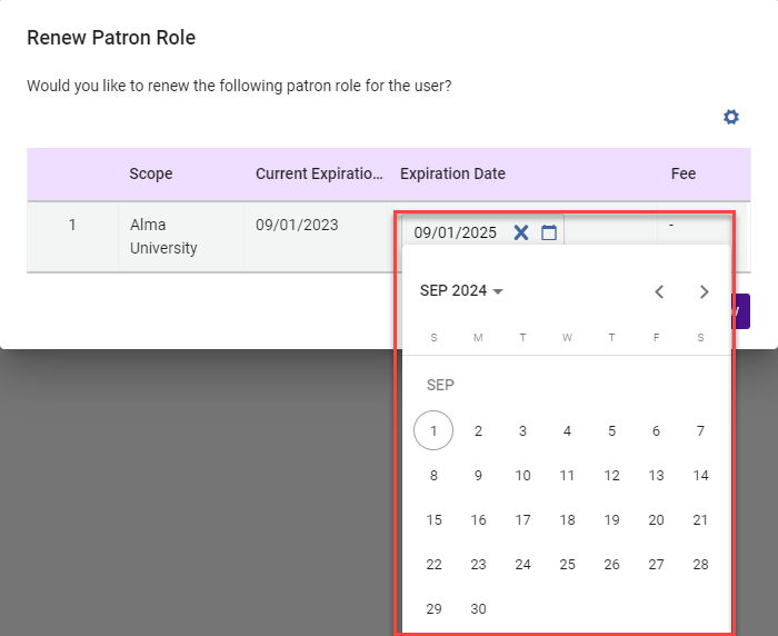 [有効期限更新カレンダー ウィジェット。]