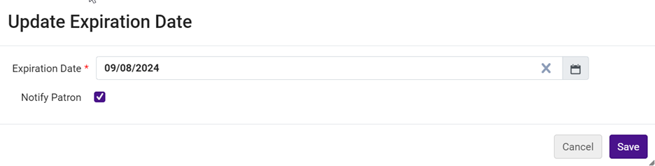 [有効期限の更新ページ。]