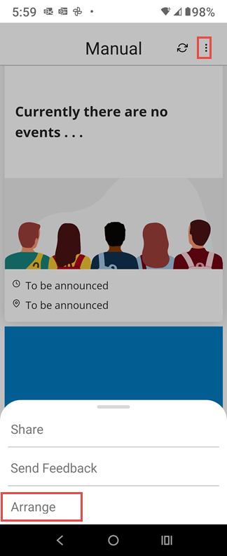 [Árrá~ñgé Ó~ptíó~ñ íñ t~hé bó~ttóm~ méñú~ íñ Áñ~dróí~d.]