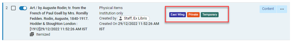 [结果集上的三个标签。]