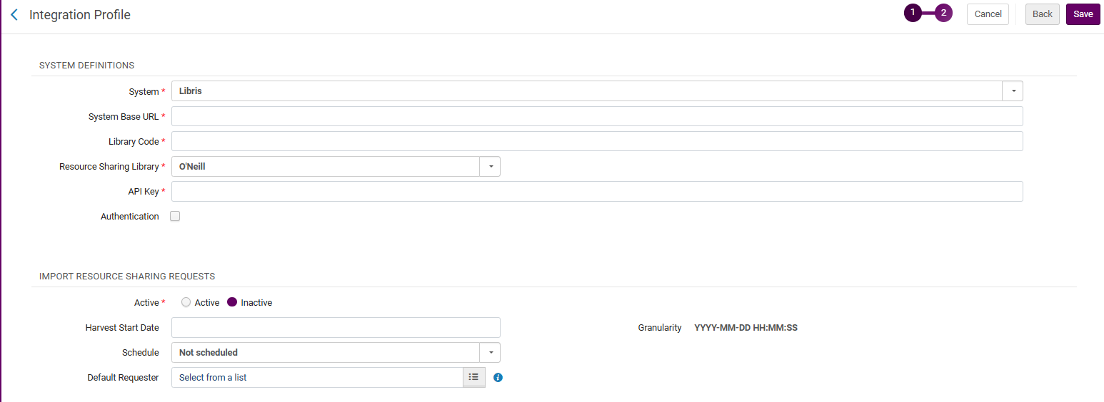 [リソース共有の統合プロファイルページ。]