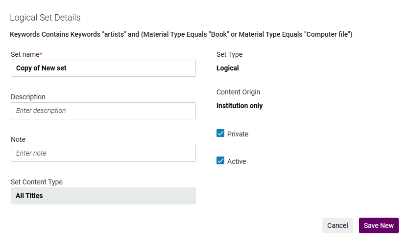 [“逻辑结果集详情”页面。]