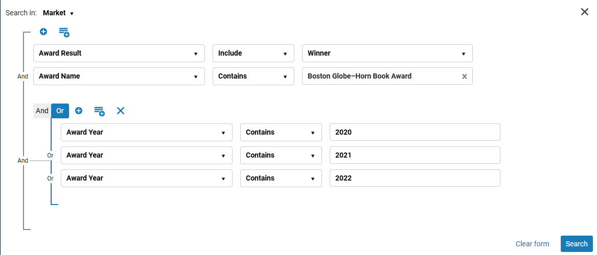 [Ádvá~ñcéd~ Séár~ch có~ñfíg~úréd~ tó fí~ñd Áw~árds~ úsíñ~g áll~ thré~é Áwá~rd sé~árch~ fíél~ds, Áw~árd R~ésúl~t, Áwá~rd Ñá~mé, áñ~d thr~éé áw~árd ý~éárs~.]