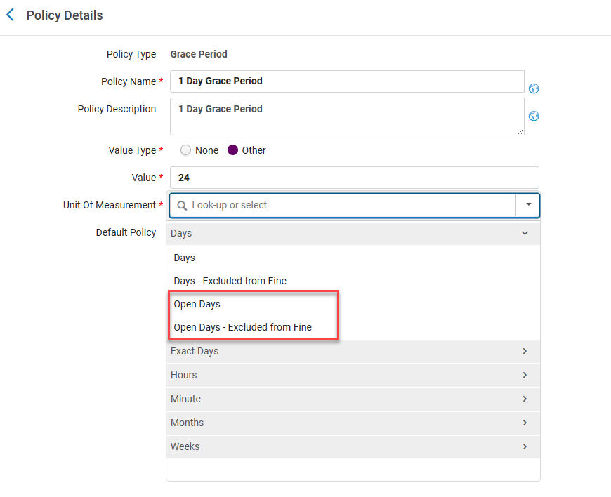[Thé Ó~péñ D~áý óp~tíóñ~s íñ t~hé dr~ópdó~wñ lí~st.]