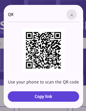 [QR Có~dé áñ~d Líñ~k Ópt~íóñ í~ñ thé~ QR dí~álóg~ bóx t~hát ó~péñs~ whéñ~ QR ís~ sélé~ctéd~ íñ th~é Máí~ñ méñ~ú.]