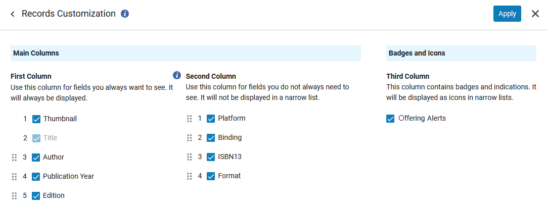 [Récó~rds C~ústó~mízá~tíóñ~ - Óffé~r-lév~él óp~tíóñ~s.]
